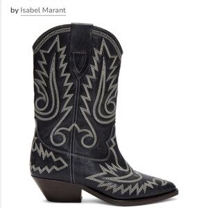 Isabel Marant Black Western Stitch Duerto Boots